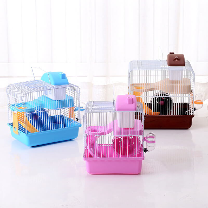 Luxury Cottage Hamster Cage & Play Pen, Treadwheel, Rail, Water Bottle