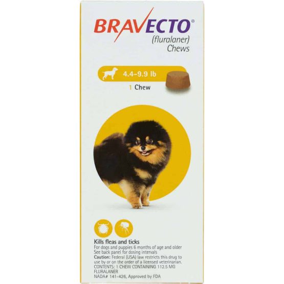 Bravecto Flea and tick treatment for dogs, 1dose 1- 4.5kg