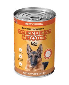 Breeders Choice Dog Food Beef Chunks in Jelly