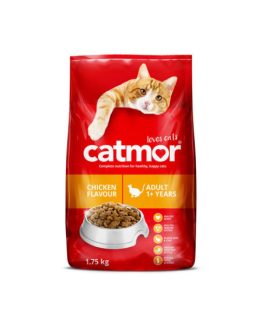 Catmor Chicken Adult Dry Cat Food is nutritionally balanced, is easy to chew, and has a delicious aroma to entice your cat’s taste buds come feeding time. 