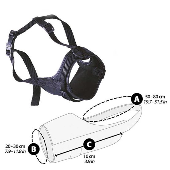 Ferplast Safe Boxer Dog Muzzle - size