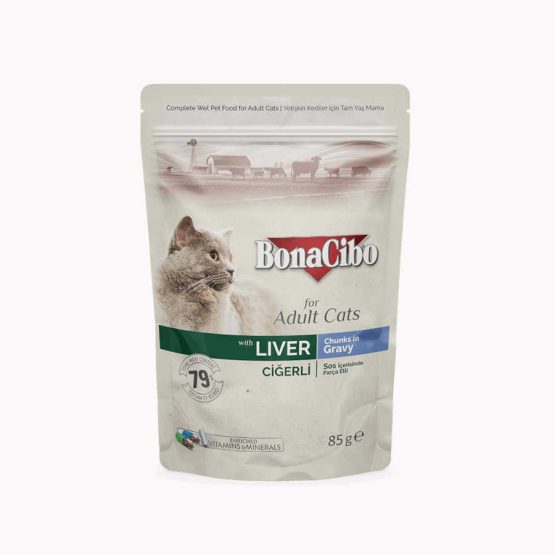 Bonacibo Liver in Gravy Wet Adult Cat Food