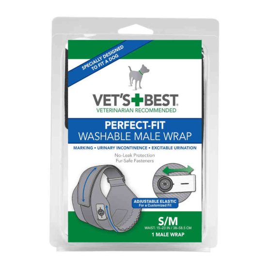 Vet's Best Perfect-Fit Washable Wrap for Male Dogs