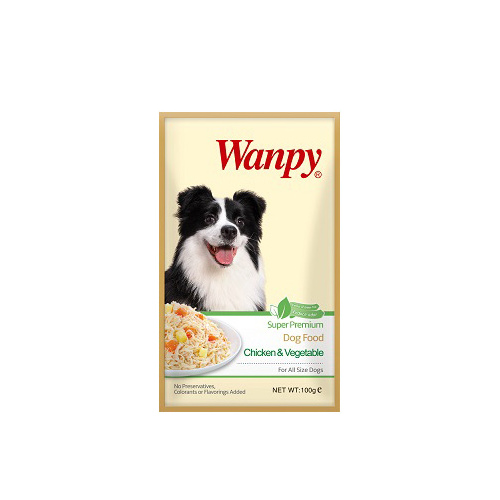 Wanpy Pouch Chicken and Vegetable Dog Food