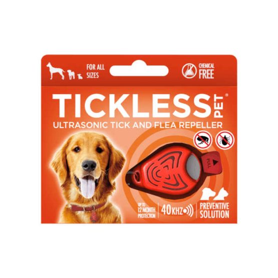 Tickless Pet Ultrasonic Tick and Flea Repeller - red