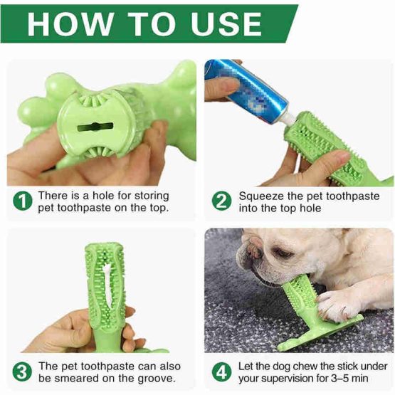 Vexus Rubber Toothbrush Toy for Dogs - use