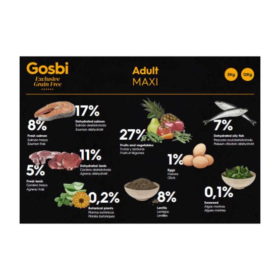 Gosbi Exclusive Grain Free Adult Maxi Dog Food ingredients