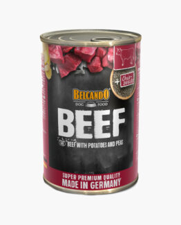 Belcando beef with potatoes and peas