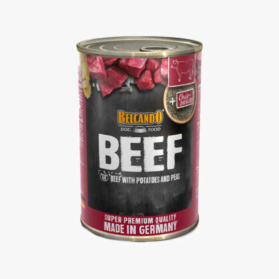 Belcando beef with potatoes and peas