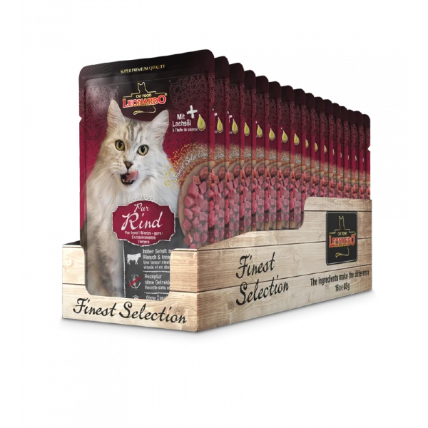 Leonardo Pure Beef Wet Cat Food Pouches