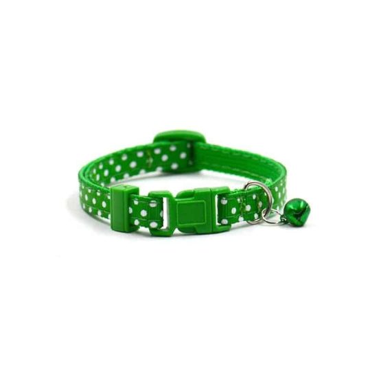 Adjustable dotted collar - green