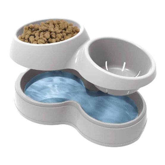 Bama Pet Ciotolotto Double-Bowl for Pets water and food seperate