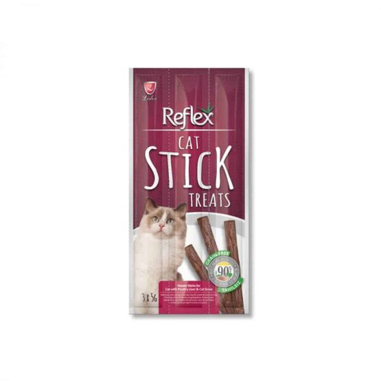 Reflex Cat Meaty Stick Treat (Liver & Cat Grass) is a lamb Protein containing cat treat, with the added advantage of cat grass. Reward good behaviour with these fun and delicious treats made with the highest quality ingredients and bursting with flavour.