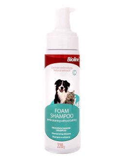 bioline cat n dog dry foam shampoo