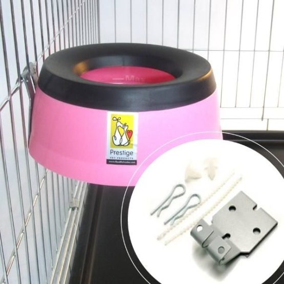 roadfresher non-spill pet bowl in cage